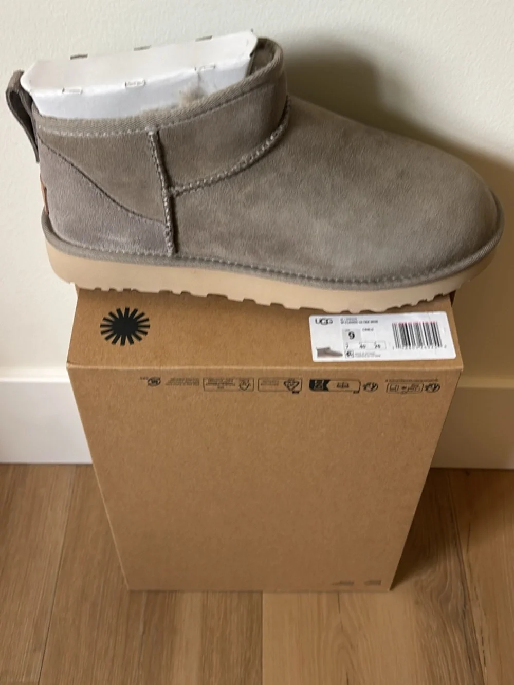 UGG Mini Suede Ankle Boot in Taupe. New never worn